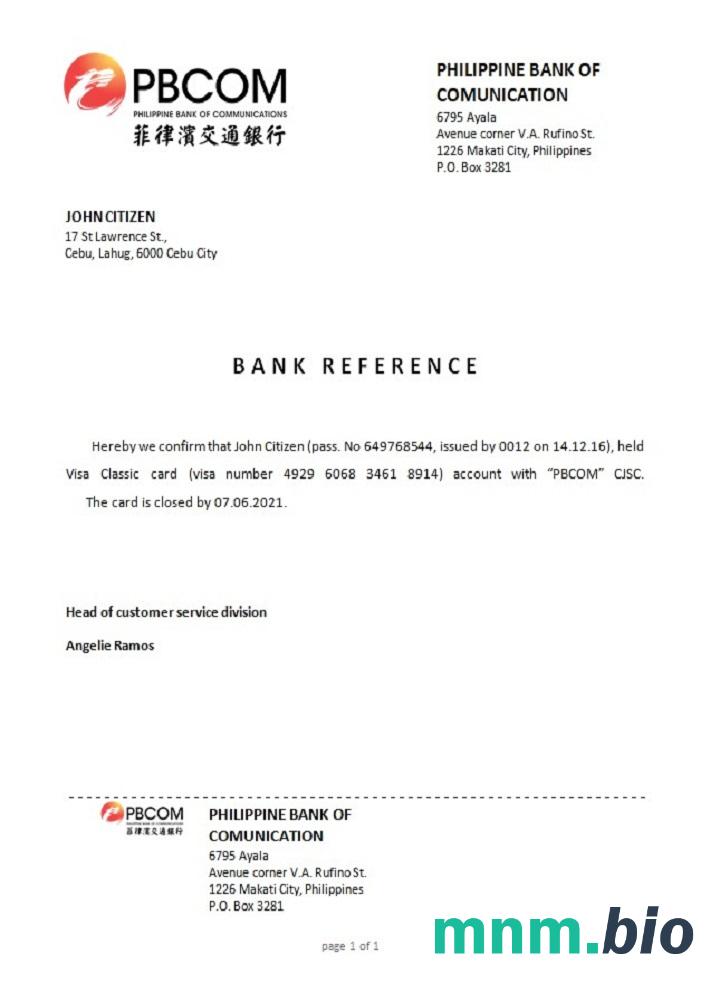 Filipiny PBCom przykład zamknięcia odniesienia w formatach Word i PDF
